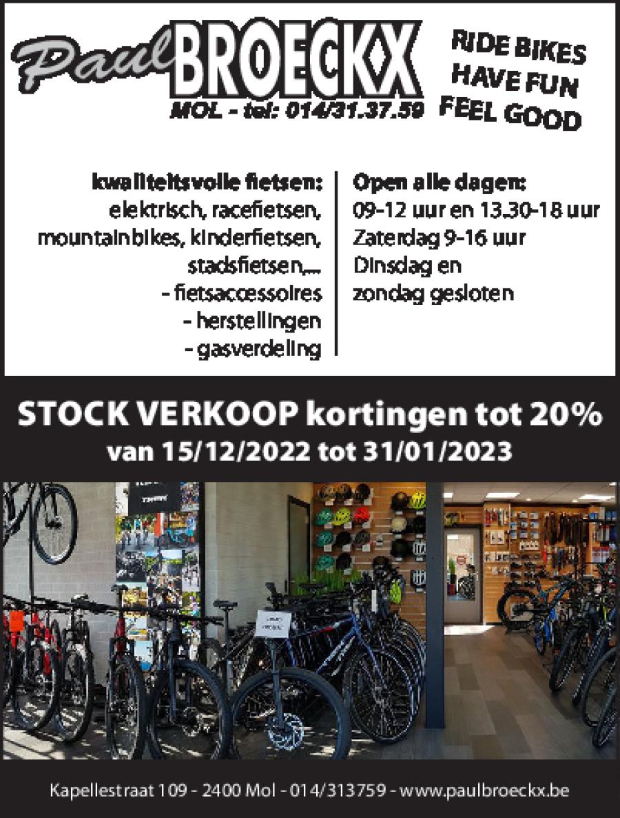 Bewust maak een foto Geurig STOCK VERKOOP van 15/12/2022 tot 31/12/2022 korting tot 20% – Paul Broeckx  fietsen